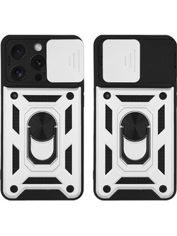 Sonique Ring Armor CamPro Back Cover Silver (iPhone 15 Pro)