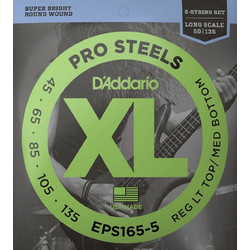 D'Addario EPS165-5 Σετ 5 Χορδές Ηλεκτρικού Μπάσου Stainless Steel 45-135" Mixed Tension