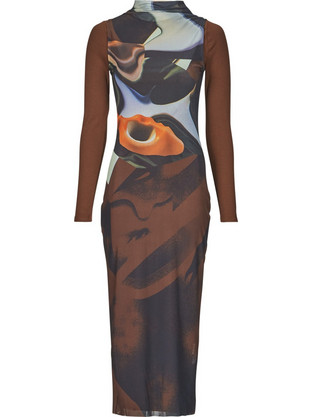 Desigual Midi Βραδινό Φόρεμα Μεταξωτό Πολύχρωμο 24WWVK58-9019