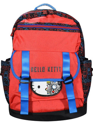 SunCe Hello Kitty Medium Σχολική Τσάντα Πλάτης Δημοτικού Κόκκινη HKO-9620-MULTI