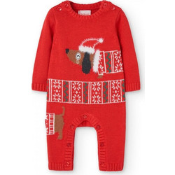 Boboli Knitted play suit puppy Φορμάκι Μακρυμάνικo Κόκκινο 969026-3744