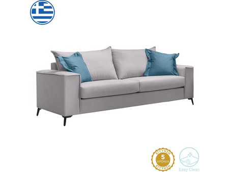 Pakoworld Verona Τριθέσιος Καναπές Γκρι 225x93x100cm 168-000082