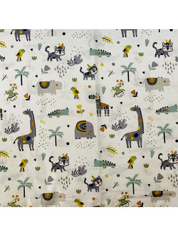 Dimcol Zoo 557 Πάνα Αγκαλιάς Χασέ Λευκή Γκρι 80x80cm