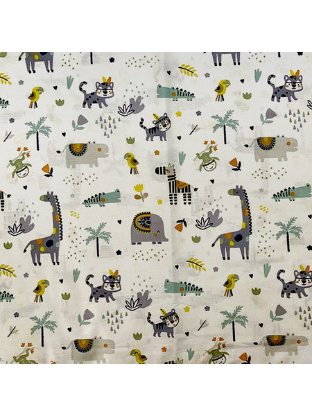 Dimcol Zoo 557 Πάνα Αγκαλιάς Χασέ Λευκή Γκρι 80x80cm