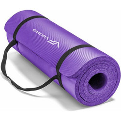 Viking Στρώμα Γυμναστικής Yoga / Pilates Μωβ με Ιμάντα Μεταφοράς 180x60x0.8cm