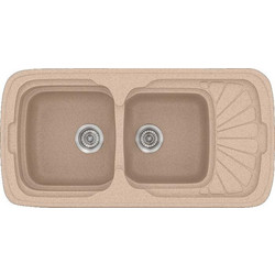 Sanitec Classic 304 Επικαθήμενος Νεροχύτης Γρανίτη Αντιστρεφόμενος Ματ Granite Sand 96x51cm