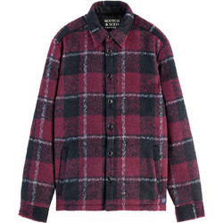 Scotch & Soda Ανδρικό Πουκάμισο Βαμβακερό Καρό Μακρυμάνικο Overshirt Μπορντό 178630-SC6488