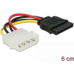 DeLOCK Καλώδιο Τροφοδοσίας 4-Pin Molex Male to 15-Pin SATA III 0.06m Multicolor