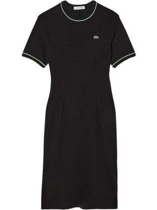 Lacoste Midi Καλοκαιρινό Καθημερινό Φόρεμα Μαύρο EF9988-M1Y