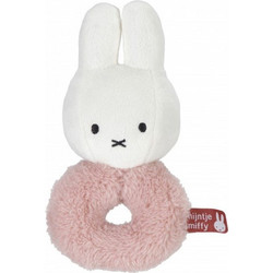 Miffy Fluffy Ροζ Υφασμάτινη Κουδουνίστρα Κρίκος για Νεογέννητα
