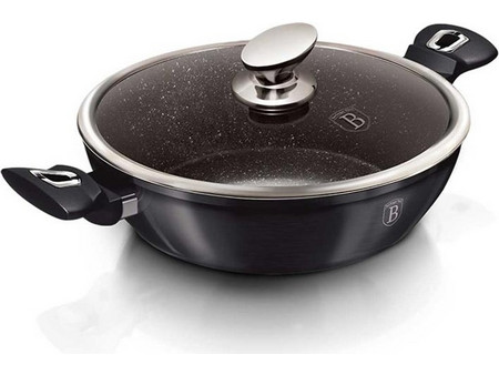 Berlinger Haus Metallic Line Carbon Pro Wok Αλουμινίου Αντικολλητικό με Καπάκι 30cm BH-7111