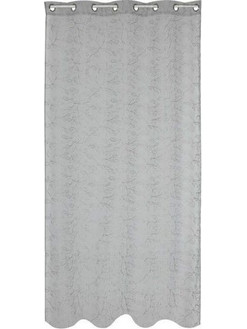 Home ESPRIT Κουρτίνα Παραθύρου Floral με Τρουκς 140x260 Ανοιχτό Γκρι