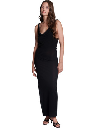 Collectiva Noir Nadin Maxi Καλοκαιρινό Καθημερινό Φόρεμα Μεταξωτό Μαύρο CN140D01KNL