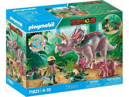 Playmobil Dinos Εξερευνητής & Οικογένεια Τρικεράτοπων για 4-10 Ετών 71821