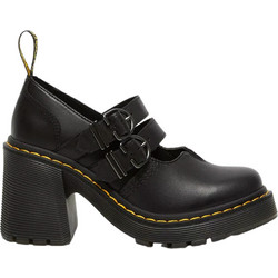 Dr. Martens Eviee Γόβες Δερμάτινες με Χοντρό Ψηλό Τακούνι & Μπαρέτα Μαύρες 27371001
