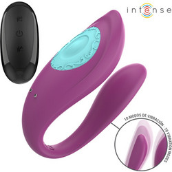 Intense Annie U-Shaped Vibrator Διπλός Δονητής για Ζευγάρια με Τηλεχειριστήριο Μωβ