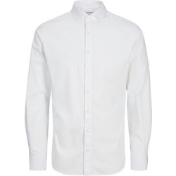Jack & Jones Ανδρικό Πουκάμισο Βαμβακερό Μακρυμάνικο Slim Fit Λευκό 12269856