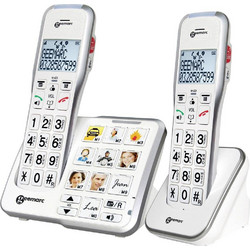 Geemarc Telecom AmpliDECT 595-2 Ασύρματο Τηλέφωνο Σετ Duo με Ανοιχτή Ακρόαση για Ηλικιωμένους Λευκό