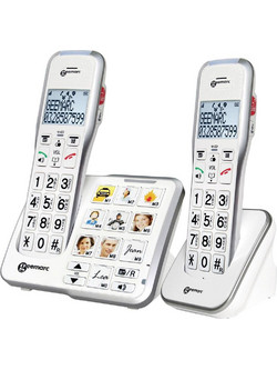 Geemarc Telecom AmpliDECT 595-2 Ασύρματο Τηλέφωνο Σετ Duo με Ανοιχτή Ακρόαση για Ηλικιωμένους Λευκό