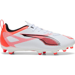 Puma Ultra 5 Play FG/AG 108170-01 Παιδικά Ποδοσφαιρικά Παπούτσια με Τάπες Λευκά Πορτοκαλί