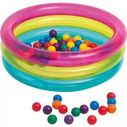 Intex 3-Ring Φουσκωτή Μπάλα Πισίνα με 50 Χρωματιστές Μπάλες 5552072