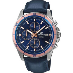 Casio Edifice Ανδρικό Ρολόι Χρονογράφος με Μπλε Δερμάτινο Λουράκι EFR-526L-2AVUDF
