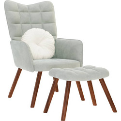 vidaXL Πολυθρόνα Relax με Υποπόδιο Βελούδινη Γκρι 4016821