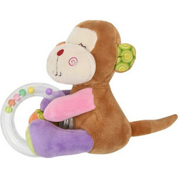 Lorelli Monkey Beige Υφασμάτινη Κουδουνίστρα για Νεογέννητα