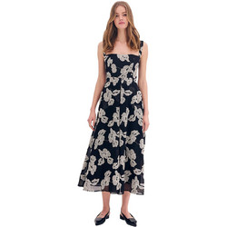 Forel Midi Καλοκαιρινό Καθημερινό Φόρεμα Floral Μαύρο 080.50.01.059