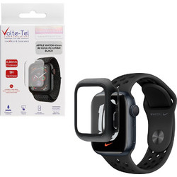 Volte-Tel Πλαστική Θήκη Tempered Glass για Apple Watch 7 41mm Μαύρη