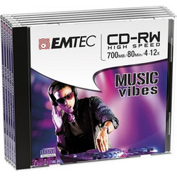 Emtec ECOCRW80512JC Εγγράψιμα CD-RW 12x 700MB 5τμχ