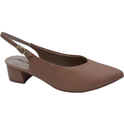 Piccadilly Ανατομικές Γόβες Slingback Δερμάτινες με Χοντρό Χαμηλό Τακούνι Ταμπά 739031-86