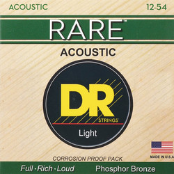 DR Strings Rare Σετ 6 Χορδές Ακουστικής Κιθάρας Phosphor Bronze 12-54" Light Tension