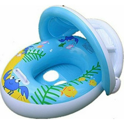 Βρεφικό Σωσίβιο Swimtrainer 85cm με Σκίαστρο για 3 Μηνών έως 3 Ετών Μπλε 18846