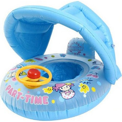 Βρεφικό Σωσίβιο Swimtrainer με Σκίαστρο για 1-3 Ετών Μπλε 800-95