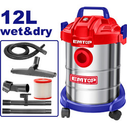 Emtop EVCR0801 Σκούπα Υγρών / Στερεών 800W με Κάδο 12lt