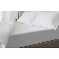 Komvos Σετ Σεντόνια King Size Βαμβακοσατέν 250x280 Satin Plain Λευκό