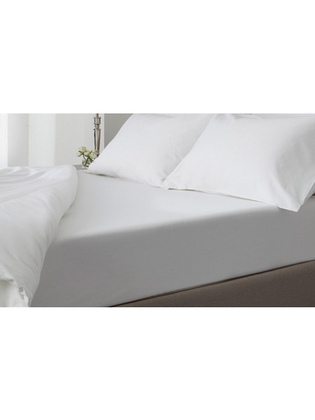 Komvos Σετ Σεντόνια King Size Βαμβακοσατέν 250x280 Satin Plain Λευκό