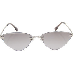 Max Mara MM7253 C3 Ανδρικά Γυαλιά Ηλίου Πολυγωνικά Μεταλλικά Ασημί με Γκρι Φακό