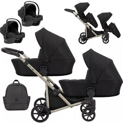 Kunert Brav Duo Καρότσι Μωρού 3 σε 1 Black/Champagne