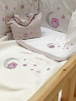 Raison D' Etre Dreamy Owl Σετ Κούνιας & Λίκνου Pink 17τμχ