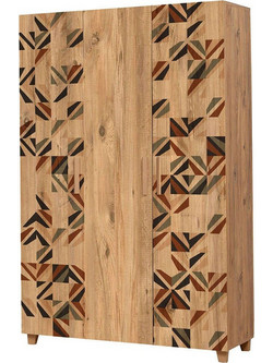 Hanah Home Τρίφυλλη Ντουλάπα Ρούχων Leva Hedera Triangle Πολύχρωμη 120x48x189cm 863SPH4243