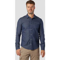 Marcus Ανδρικό Πουκάμισο Τζιν Μακρυμάνικο Slim Fit Navy Μπλε 32-200090