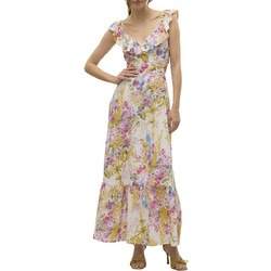 Vero Moda Maxi Καλοκαιρινό Φόρεμα για Γάμο / Βάπτιση Floral Εκρού 10323628