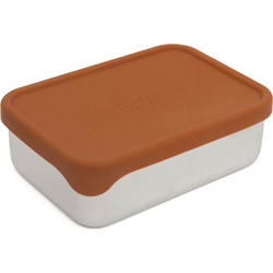 Petit Monkey Δοχείο Φαγητού Inox 1.4lt Λευκό Καφέ