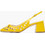 Mortoglou Γόβες Slingback Δερμάτινες με Χοντρό Χαμηλό Τακούνι Κίτρινες 2548.51652