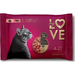 My Love Adult with Rabbit & Beef in Gravy 4x85gr
