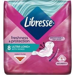 Libresse Ultra Long Σερβιέτες με Φτερά για Αυξημένη Ροή 8τμχ