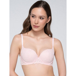Luna Σουτιέν Balconette Push Up με Μπανέλα Ροζ 16703