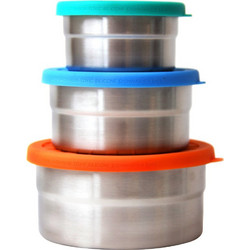 ECOlunchbox Seal Σετ Δοχεία Φαγητού Inox Ασημί Πολύχρωμα 3τμχ